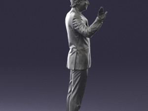 curly man in suit 0475 3D 모델