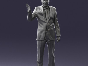curly man in suit 0475 3D 모델