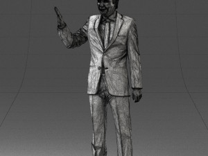 curly man in suit 0475 3D 모델