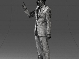curly man in suit 0475 3D 모델