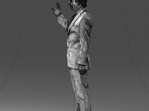 curly man in suit 0475 3D 모델