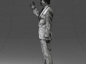 curly man in suit 0475 3D Model