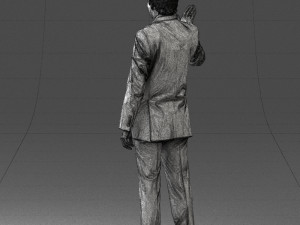 curly man in suit 0475 3D 모델