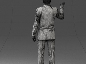 curly man in suit 0475 3D 모델