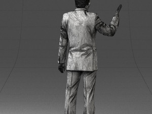 curly man in suit 0475 3D 모델