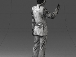 curly man in suit 0475 3D 모델