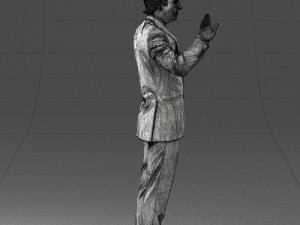 curly man in suit 0475 3D 모델