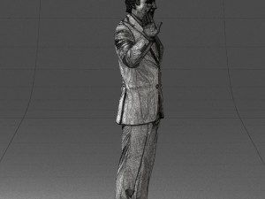 curly man in suit 0475 3D 모델