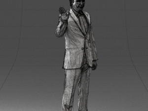curly man in suit 0475 3D 모델