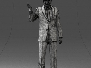 curly man in suit 0475 3D 모델