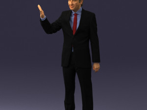 curly man in suit 0475 3d print ready Modello di stampa 3D