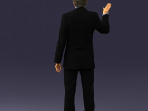 curly man in suit 0475 3d print ready 3D Print Model