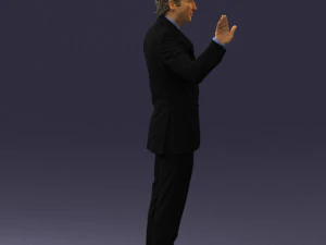 curly man in suit 0475 3d print ready 3D Print Model