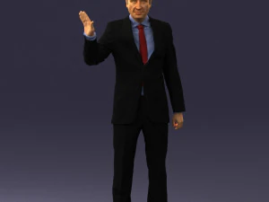 curly man in suit 0475 3d print ready 3D Print Model