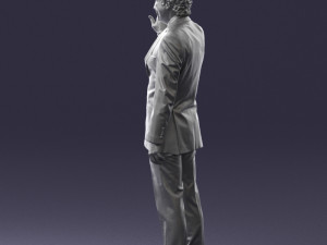 curly man in suit 0475 3d print ready Modello di stampa 3D