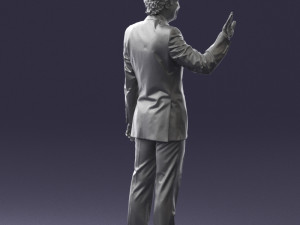 curly man in suit 0475 3d print ready Modello di stampa 3D