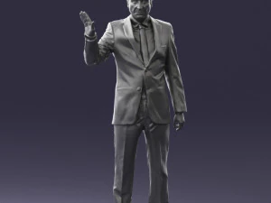 curly man in suit 0475 3d print ready 3D Print Model