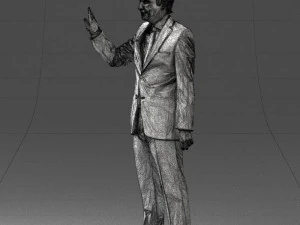 curly man in suit 0475 3d print ready 3D Print Model