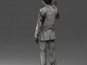 curly man in suit 0475 3d print ready 3D Print Model