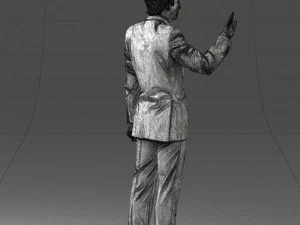 curly man in suit 0475 3d print ready 3D Print Model