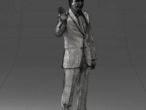 curly man in suit 0475 3d print ready 3D Print Model