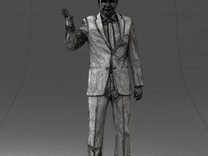curly man in suit 0475 3d print ready 3D Print Model