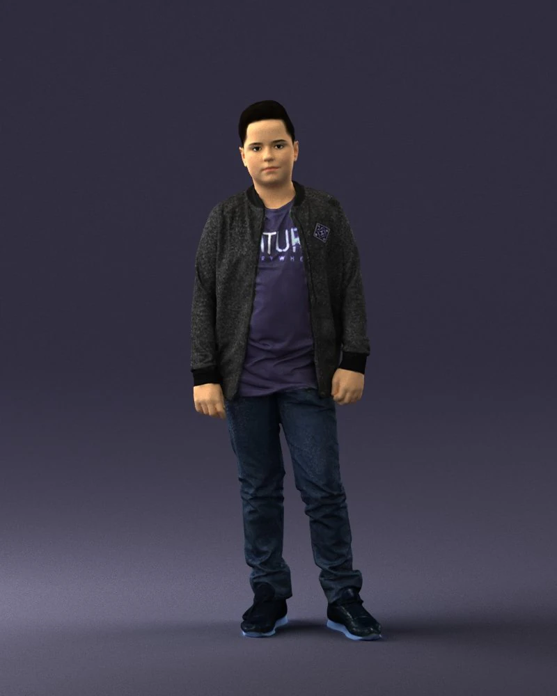 boy in jeans and sweater 0471 3D Model .c4d .max .obj .3ds .fbx .stl .blend 