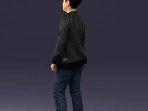 boy in jeans and sweater 0471 3D Model