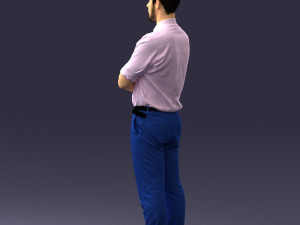 guy in purple shirt 0470 3d print ready Model do druku 3D
