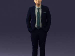 guy in blue business suit 0467 3D Model