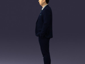 guy in blue business suit 0467 3D Model