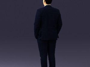 guy in blue business suit 0467 3D Model
