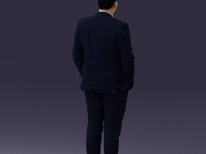 guy in blue business suit 0467 3D Model