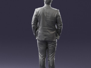 guy in blue business suit 0467 3D Model