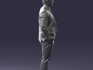 guy in blue business suit 0467 3D Model