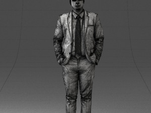guy in blue business suit 0467 3D Model