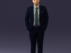 guy in blue business suit 0467 3d print ready 3Dプリントモデル