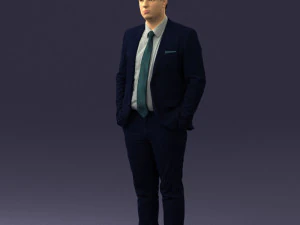 guy in blue business suit 0467 3d print ready 3D Print Model