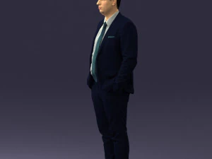 guy in blue business suit 0467 3d print ready 3D Print Model