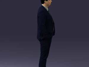 guy in blue business suit 0467 3d print ready 3D Print Model