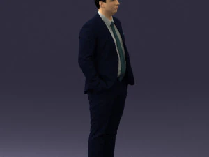 guy in blue business suit 0467 3d print ready 3D Print Model