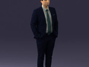 guy in blue business suit 0467 3d print ready 3D Print Model
