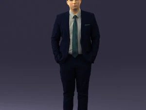 guy in blue business suit 0467 3d print ready 3D Print Model
