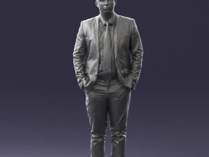 guy in blue business suit 0467 3d print ready 3D Print Model