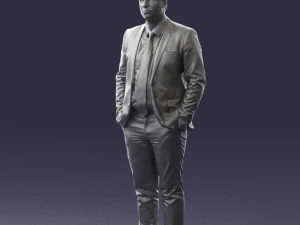 guy in blue business suit 0467 3d print ready 3D Print Model
