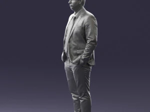 guy in blue business suit 0467 3d print ready 3D Print Model