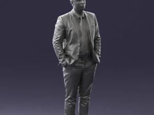 guy in blue business suit 0467 3d print ready 3D Print Model