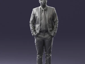 guy in blue business suit 0467 3d print ready 3D Print Model