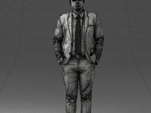 guy in blue business suit 0467 3d print ready 3D Print Model