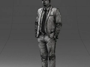 guy in blue business suit 0467 3d print ready 3D Print Model